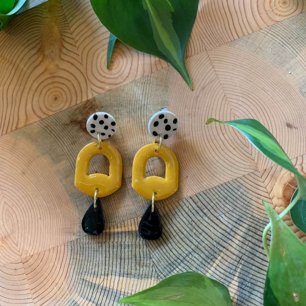 Polymer Clay drop earrings